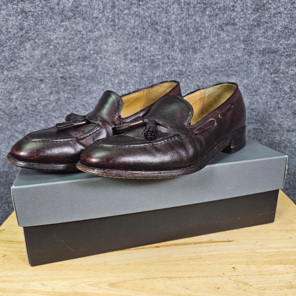 Johnston Murphy Black Deerfield II Tassel Dress Shoes Men's Size 8.5 Wooden Heel